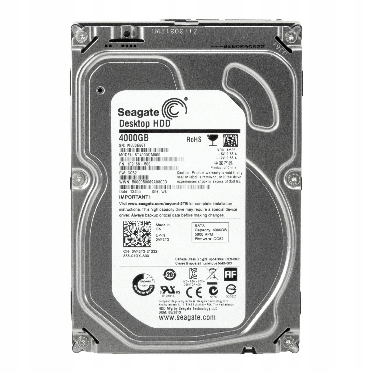 Dell 0VF3T3 4TB 5.9K 64MB Sata III 3.5'' ST4000DM000