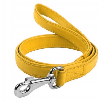 Waudog Collar Vodítko kožené pro psa 25mm 122cm žluté