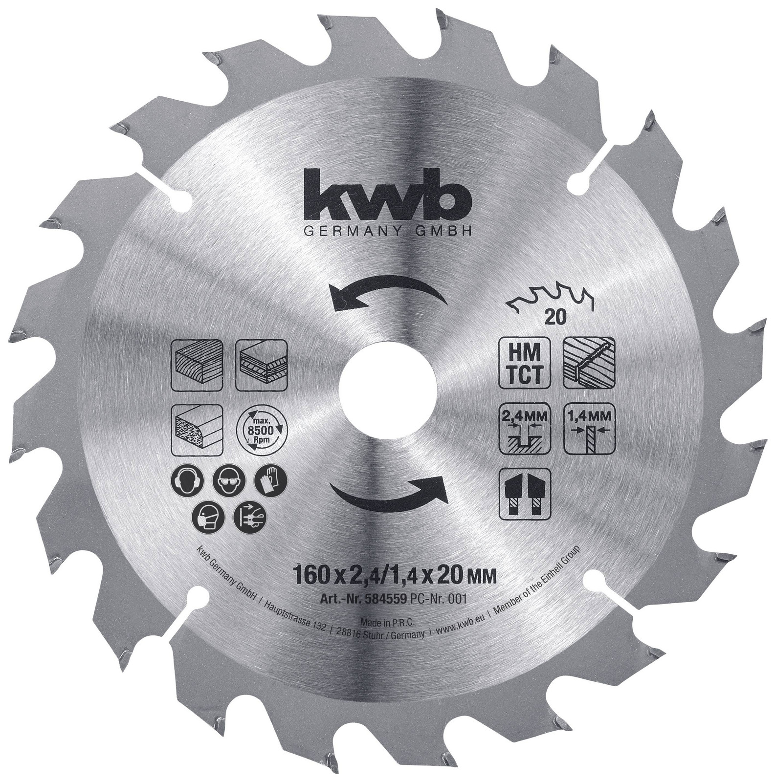 kwb 584559 pilový kotouč 160 x 16 mm 1 ks