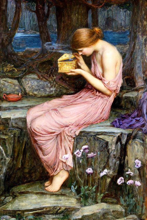 John William Waterhouse Obrazová reprodukce Pandoras Box, John William Waterhouse, 26.7 × 40 cm