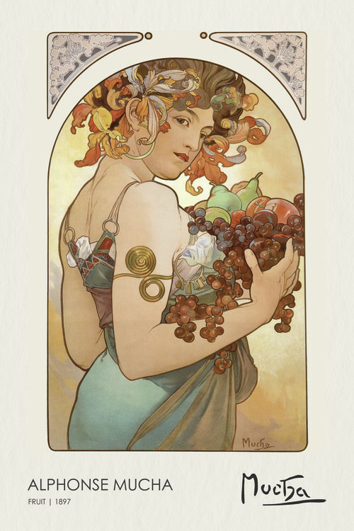 Alfons Mucha Obrazová reprodukce Fruit (1897), Alfons Mucha, 26.7 × 40 cm