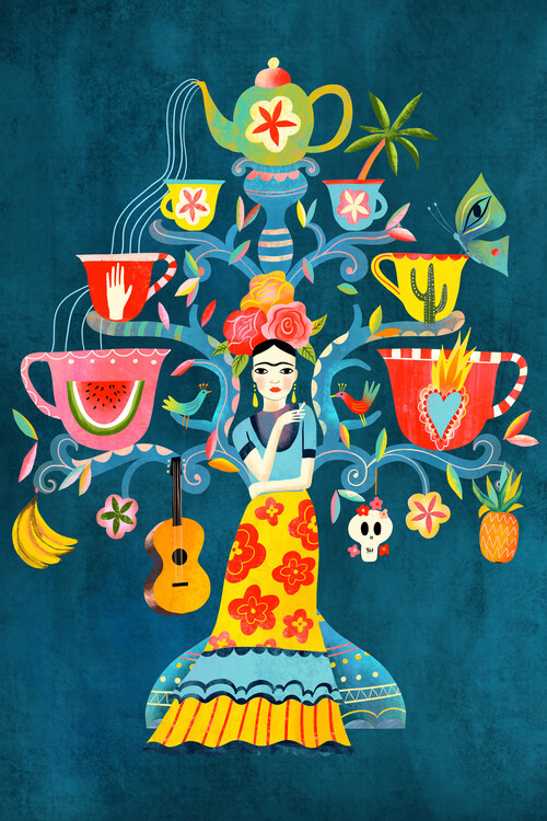 Uta Krogmann Ilustrace Frida Mexican Tree of Life, Uta Krogmann, 26.7 × 40 cm