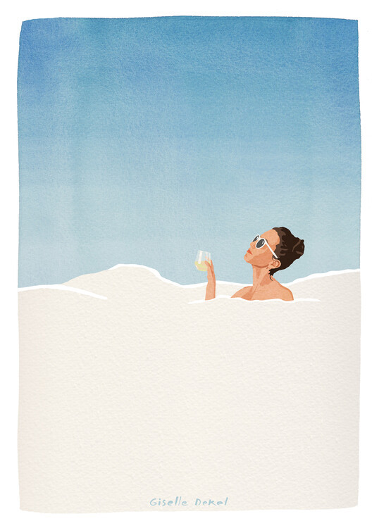 Giselle Dekel Ilustrace Bubblebath, Giselle Dekel, 30 × 40 cm