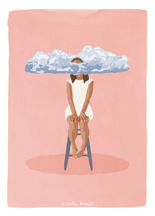 Giselle Dekel Ilustrace Pink Meditation, Giselle Dekel, 30 × 40 cm