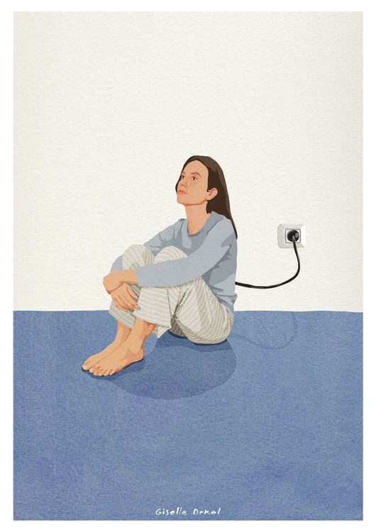 Giselle Dekel Ilustrace Recharge, Giselle Dekel, 30 × 40 cm