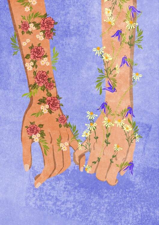 Raissa Oltmanns Ilustrace Holding hands, Raissa Oltmanns, 30 × 40 cm