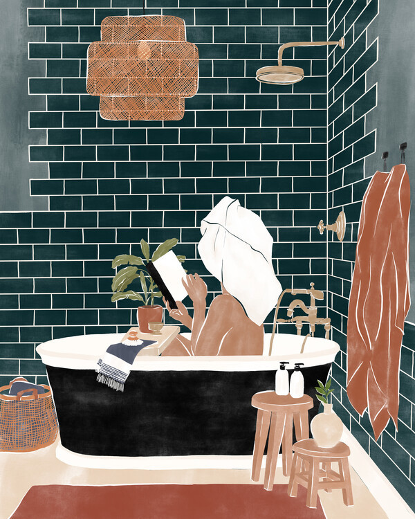 Ivy Green Illustrations Ilustrace Bathroom Baby, Ivy Green Illustrations, 30 × 40 cm