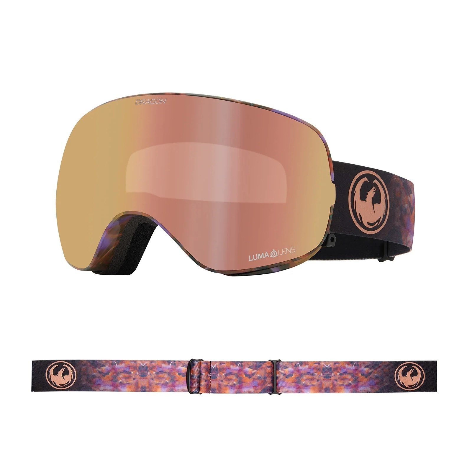 snb brýle DRAGON - X2S - Amethyst Lumalens Rose Gold Ionized & Lumalens Violet Lens (655) velikost: