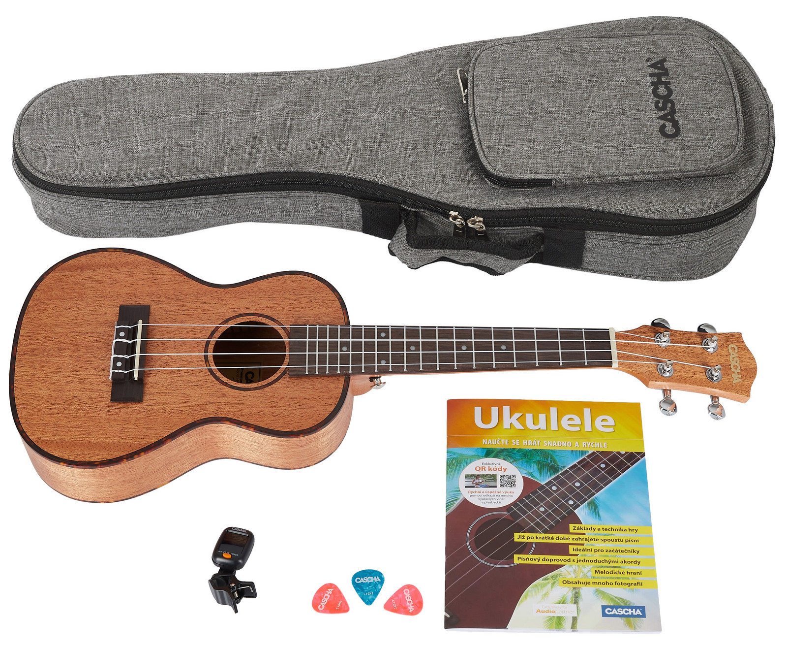 Cascha HH 2036 CZ Concert Mahogany Ukulele Bundle (rozbalené)