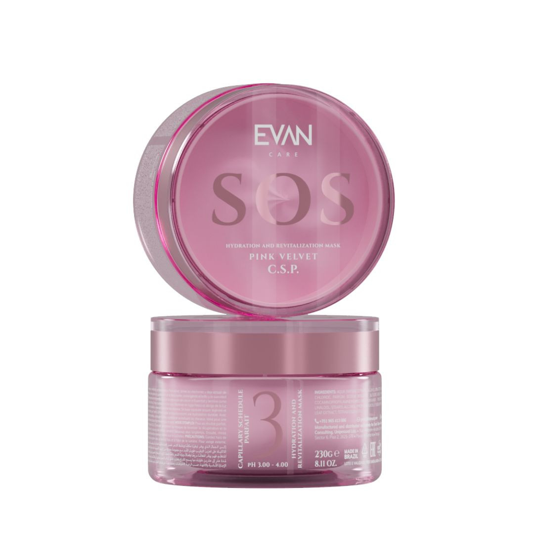 Evan C.S.P. Pink Velvet SOS Mask - intenzivní rekonstrukční maska ​​na vlasy, 230 ml - plná velikost