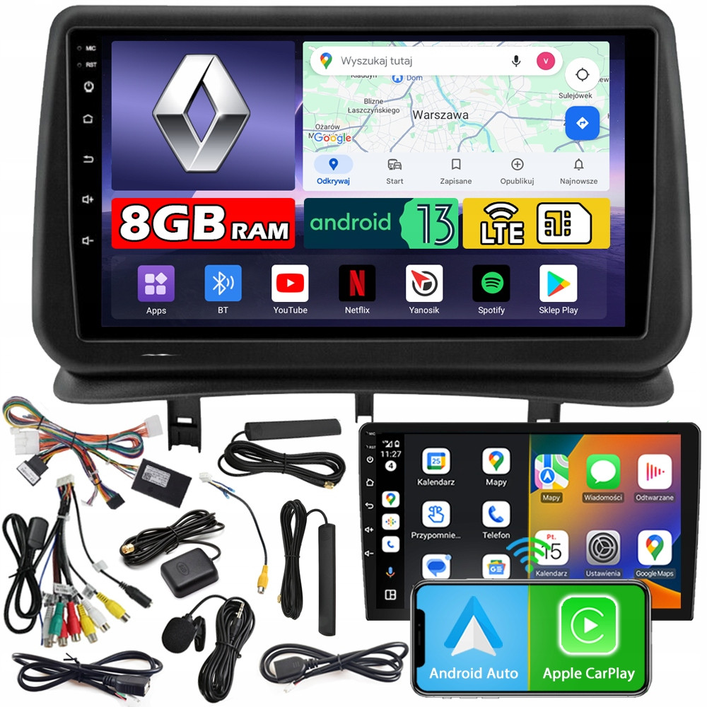 Ncs Autorádio ZQ9 Renault Clio 3 III 2005-2013 Android 8GB Lte