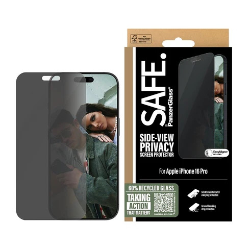 Safe by PanzerGlass Privacy Screen Protector iPhone 16 Pro| Ultra-Wide Fit