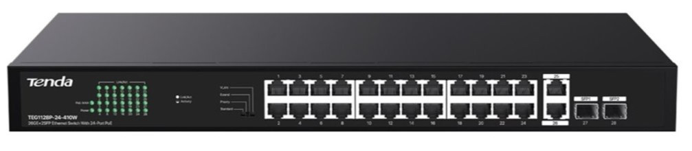 Tenda TEG1128P-24-410W PoE At Gigabit switch 2x Sfp