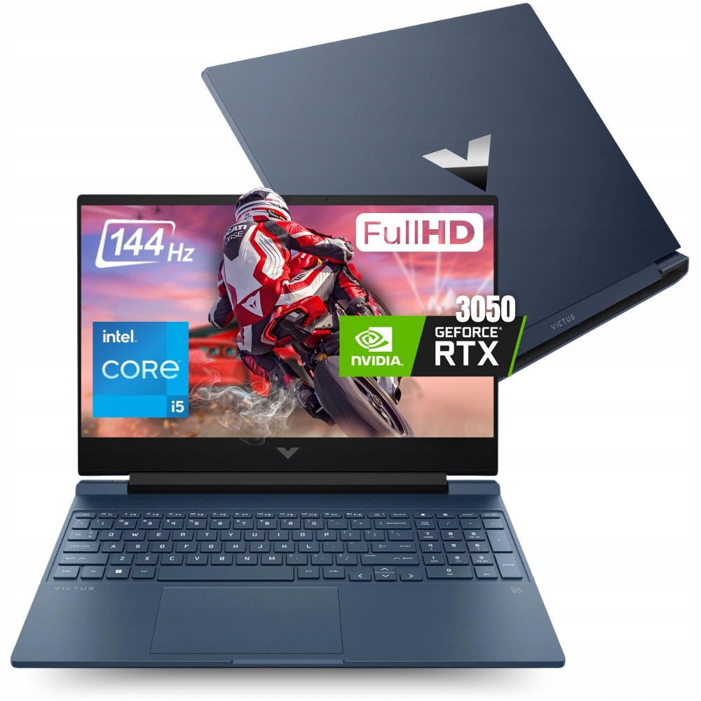 Notebook pro Hráče Hp Victus 15 i5-12450H 16 512GB RTX3050 144Hz Ips Fhd W11