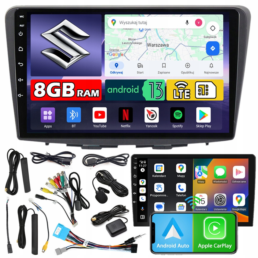 Ncs Autorádio ZQ9 Suzuki Baleno 2016-2019 Android Navigace 8GB Lte