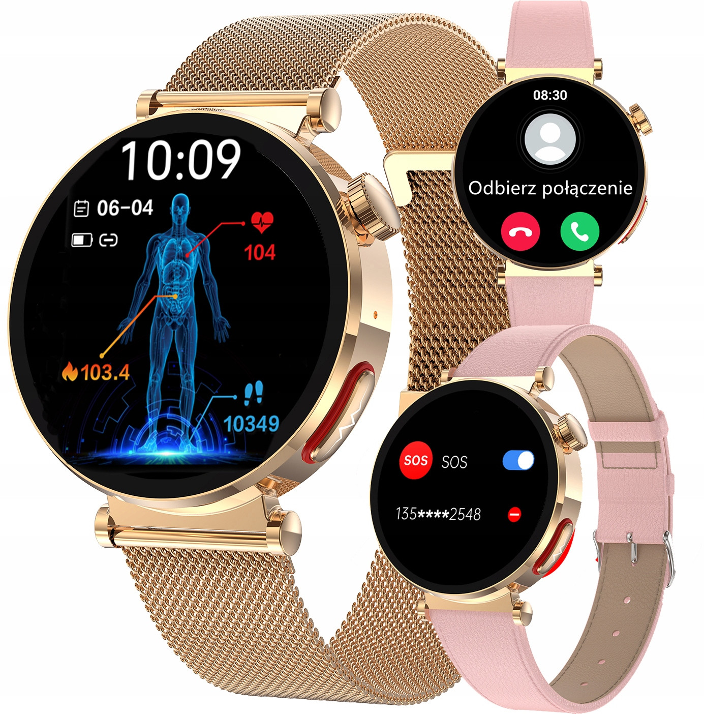 Chytré Hodinky Dámské Kardiowatch Měření Cukru Ekg Hrv Hovory Sklo Menu Pl