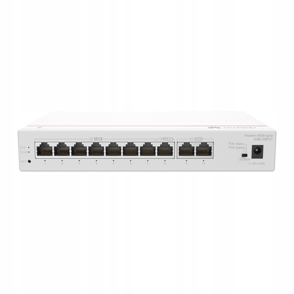 Huawei S380-S8P2T Router 2X Ge Wan, 8X Ge Lan, Poe+, 124W