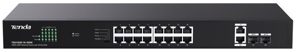 Tenda TEG1120P-16-250W PoE At Gigabit switch 2x Sfp