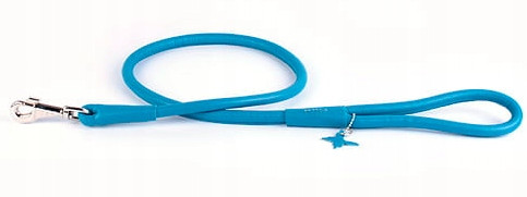 Collar vodítko kožené modré 8mm 183cm