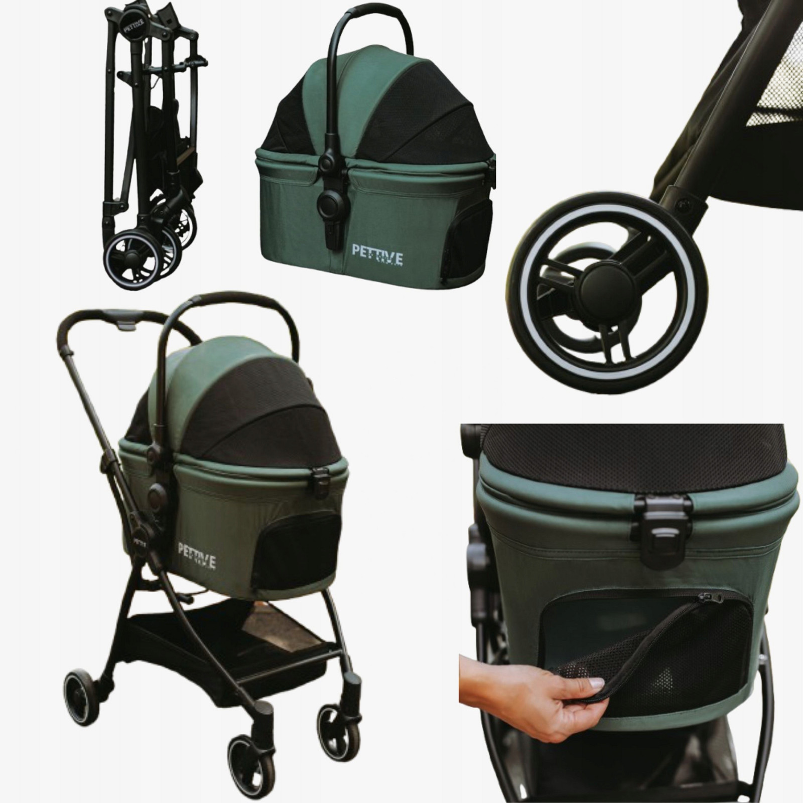 Kočárek pro psa do 15 kg přepravka pro kočky, autosedačka Petrive