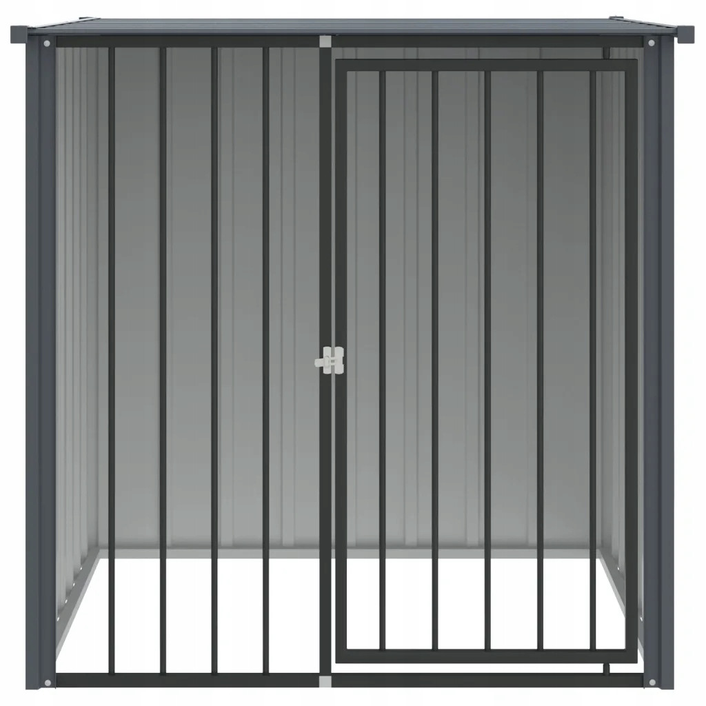 Bouda pro psa, se střechou, černá, 110x103x109 cm, ocel