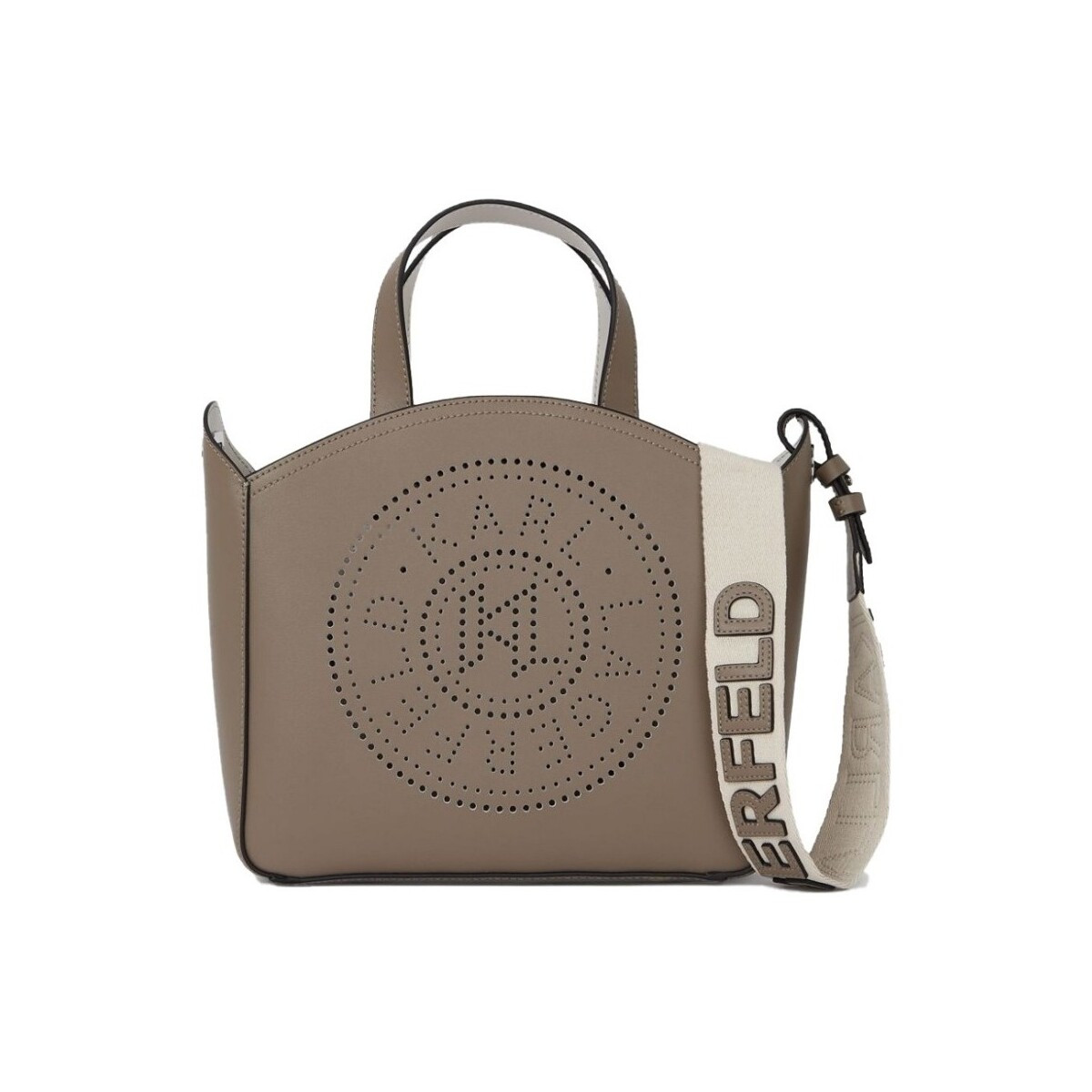 Karl Lagerfeld  CIRCLE SM TOTE PERFORATED  Béžová