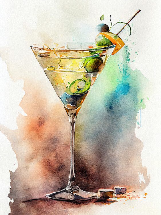 Justyna Jaszke Ilustrace Drinks cocktail, Justyna Jaszke, 30 × 40 cm