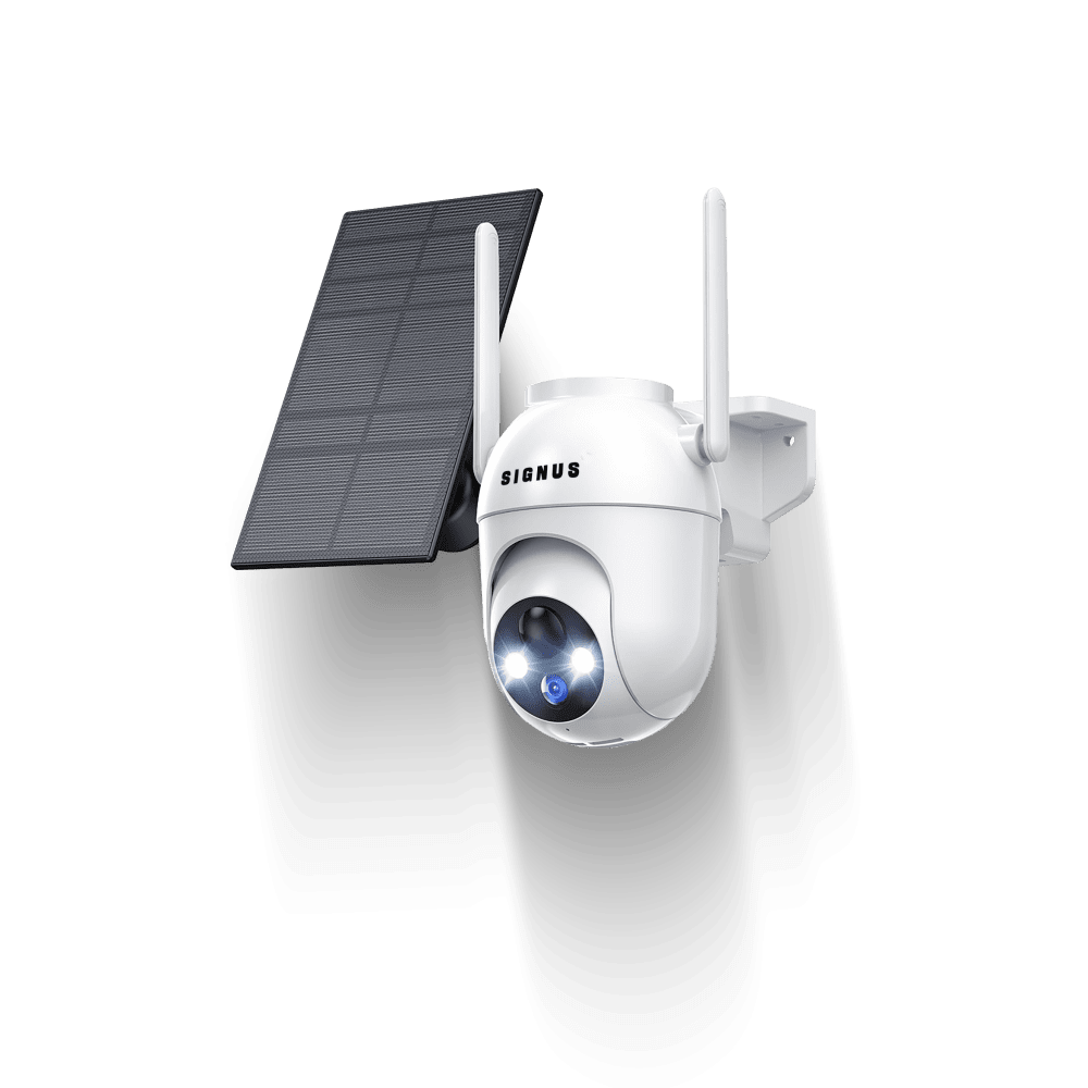 Bezpečnostní kamera Signus AI s umělou inteligencí, 3MP, se solárním napájením a zorným úhlem 336° Kamera Signus AI 3 MP bílá 1 ks,  Kamera Signus AI 3MP bílá Kód:27551