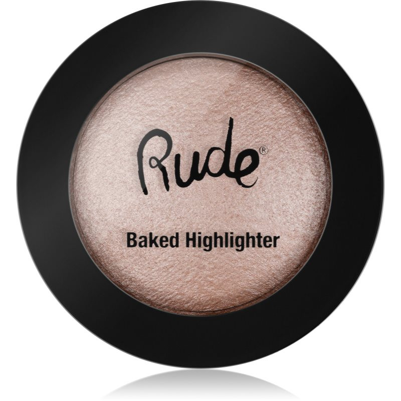 Rude Cosmetics Baked Highlighter kompaktní pudrový rozjasňovač odstín Flirtatious Behaviour 7 g