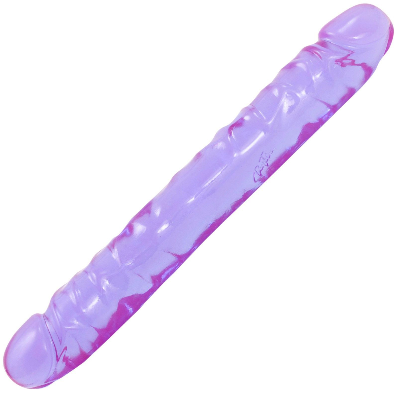 Doc Johnson Oboustranné dildo Crystal Jellies 12" - Doc Johnson (fialové)