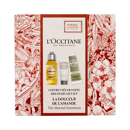 L'Occitane Almond (Amande) Discovery Gift Set : sprchový olej Almond Shower Oil 75 ml + tělový krém Almond Milk Concentrate 20 ml + krém na ruce Almond Delicious Hands 30 ml pro ženy
