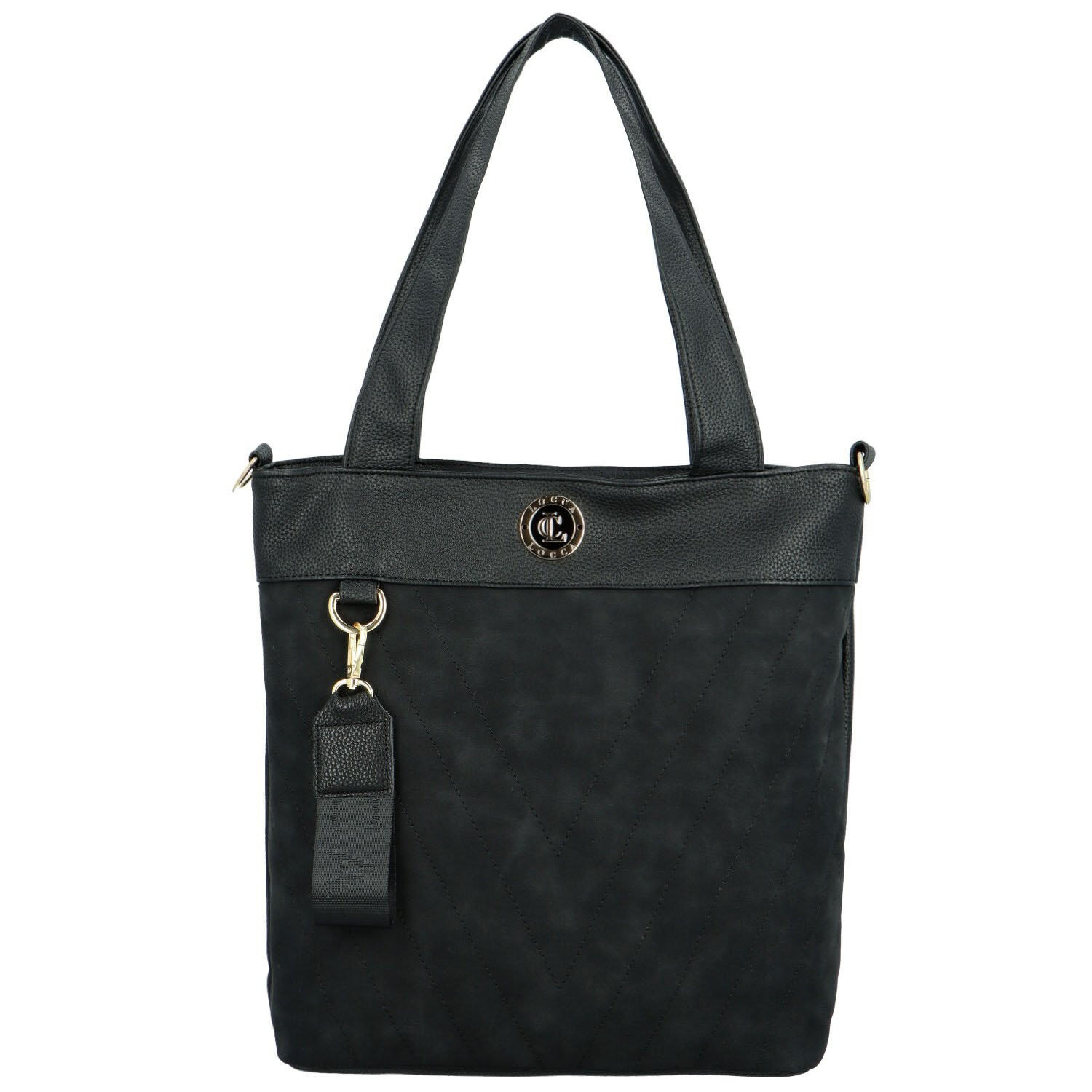 Trendy dámská koženková kabelka na rameno Sorix, černá