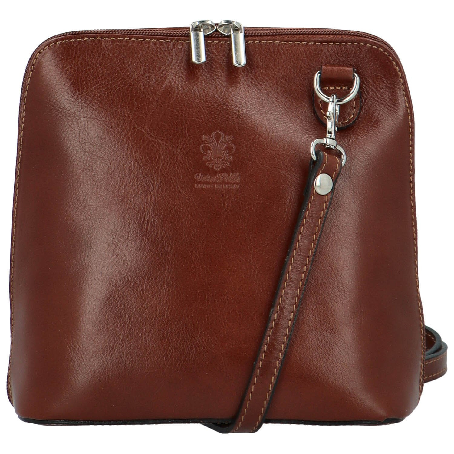 Dámská kožená crossbody kabelka hnědá - Delami Landexa hnědá