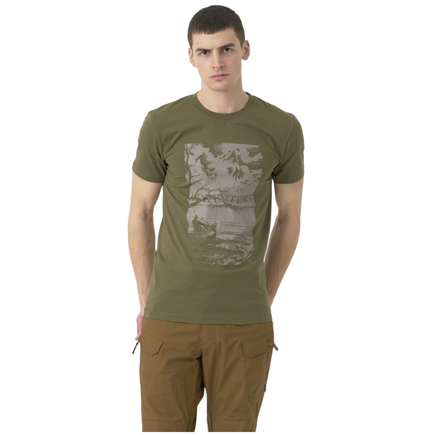 Pánské triko Helikon-Tex T-Shirt (Adventure Is Out There) Velikost: M / Barva: olive