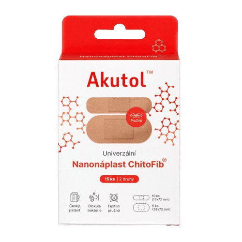 AKUTOL Nanonáplast ChitoFib Univerzál.balení 15ks