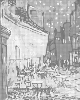 Tečkování - Noční kavárna (Van Gogh)