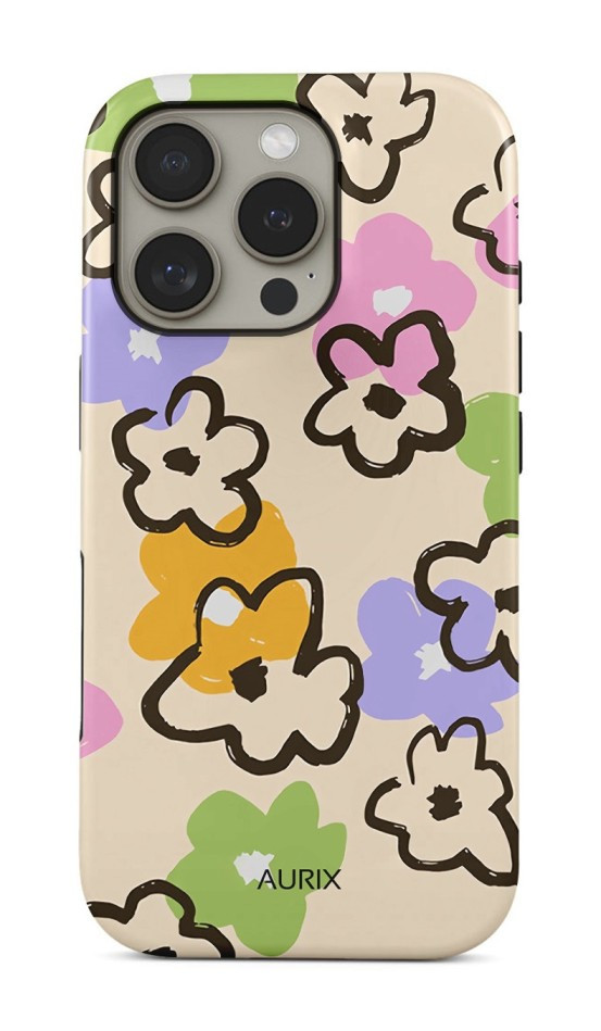 Kryt AURIX MagSafe iPhone 16 Pro Flower Drawing 133556