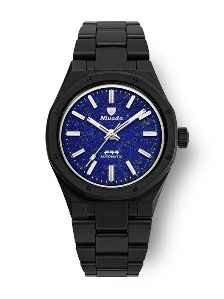 Nivada Grenchen F77 Black Ceramic Lapis Lazuli