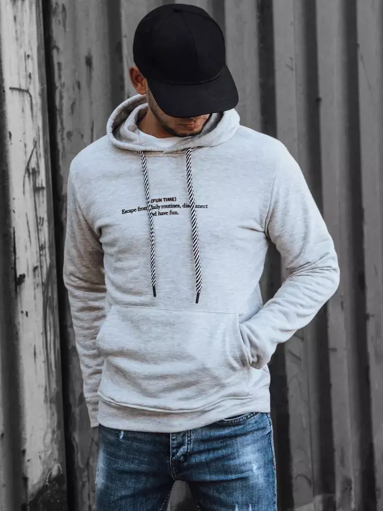 Pánská mikina s kapucí Barva šedá DSTREET