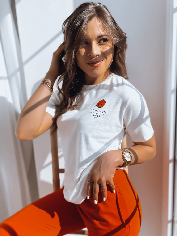 Dámské tričko s potiskem THE CUTEST Barva Ecru DSTREET