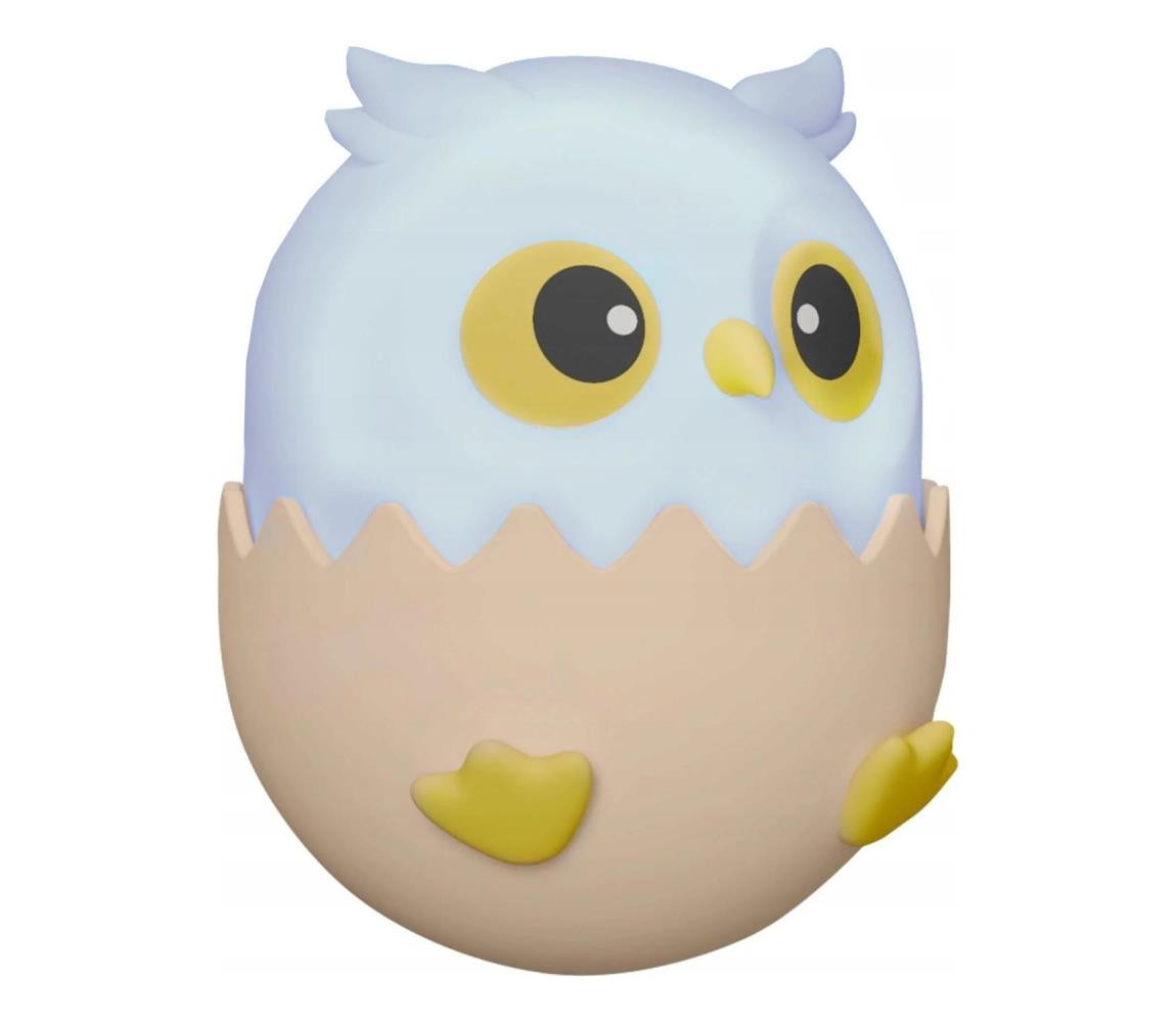 LED RGBW Stmívatelná dětská dotyková lampa LED/1W/5V USB 1200 mAh sova modrá