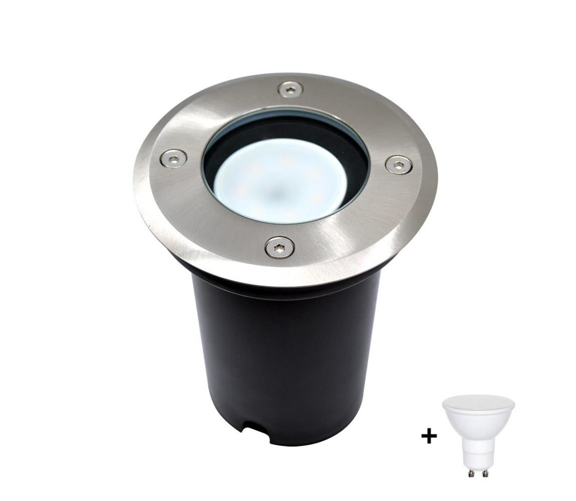 LED Venkovní nájezdové svítidlo 1xGU10/6W/230V IP67 matný chrom