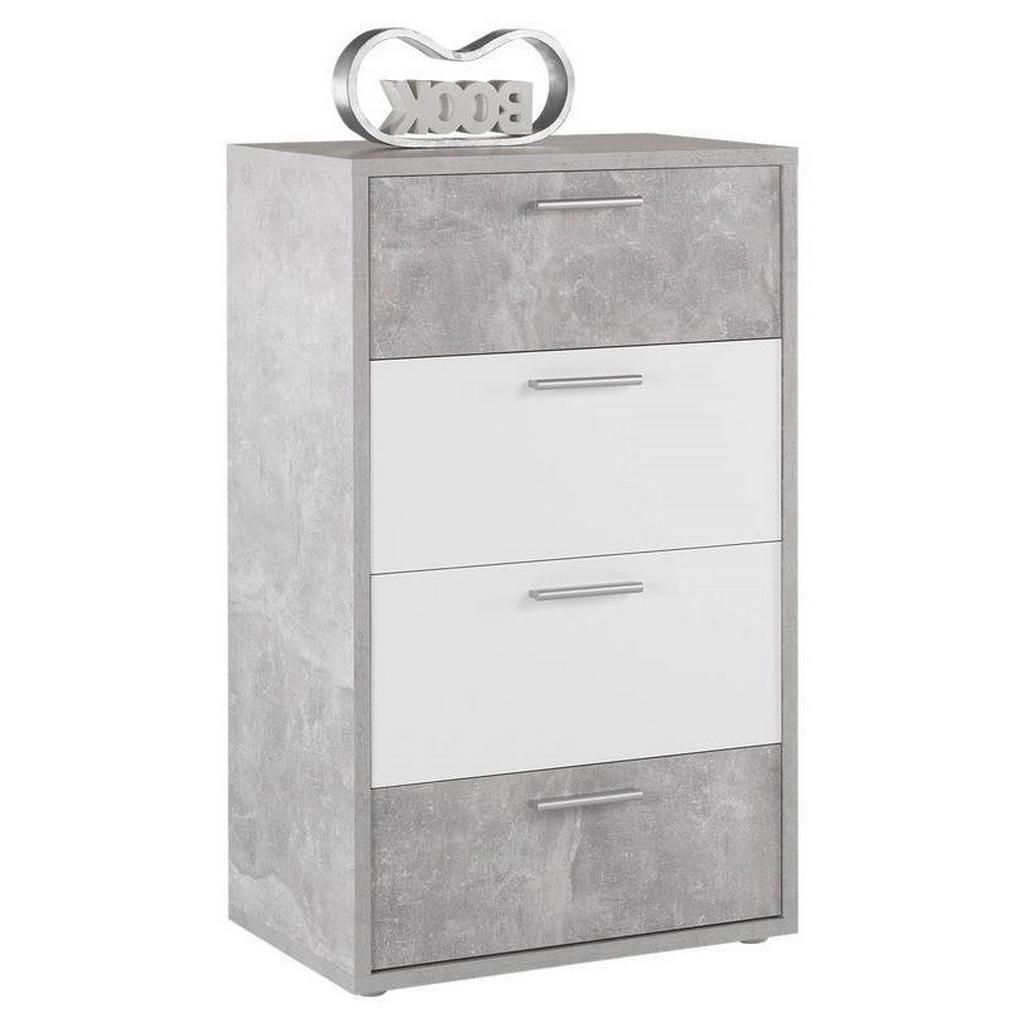 XXXL KOMODA, šedá, bílá, 63/106/37 cm