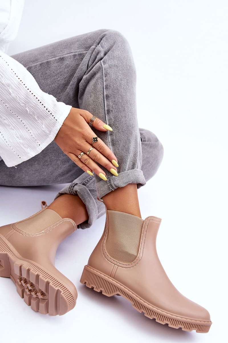 PG3 Dámské matné gumáky Bežové Helinca