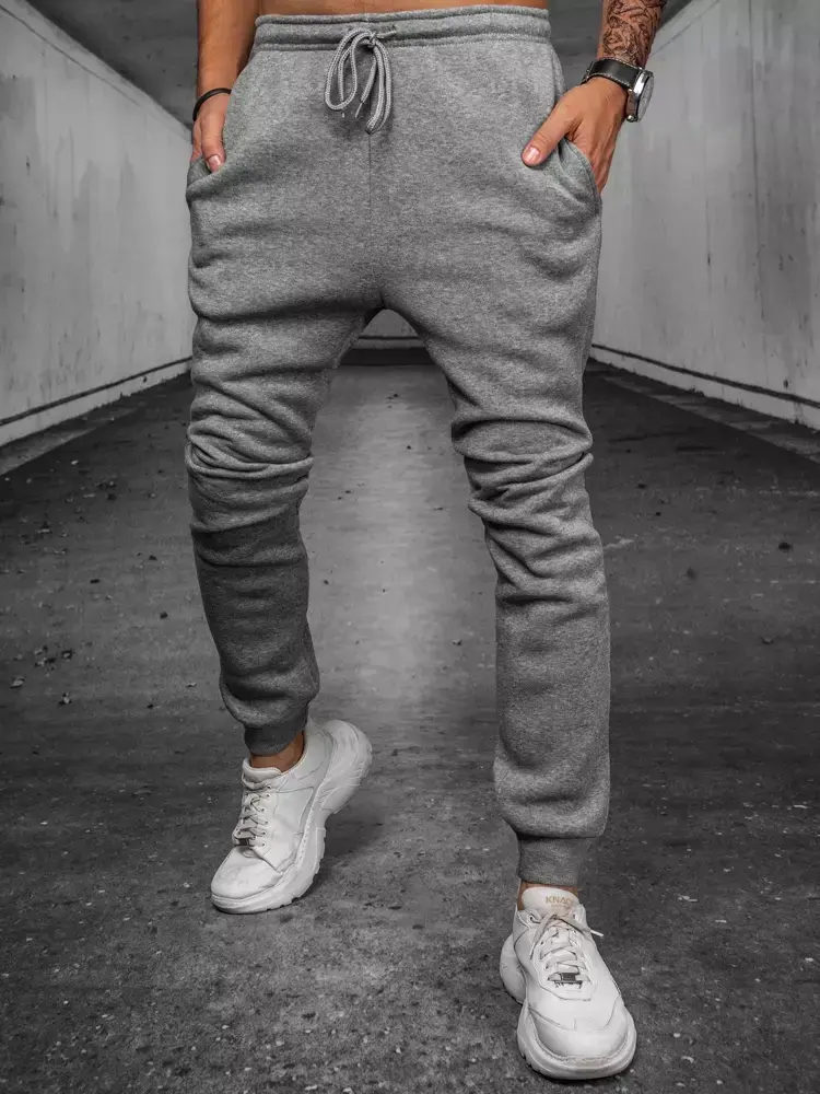 Pánské kalhoty jogger Barva světle šedá DSTREET