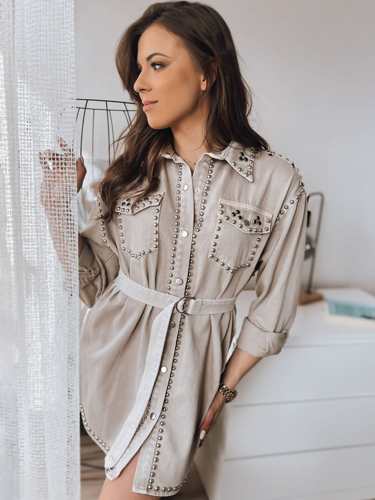 Džínové šaty RAFAELA Barva béžová DSTREET