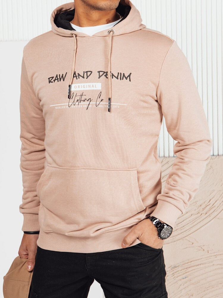 Bluza męska z nadrukiem beżowa Dstreet