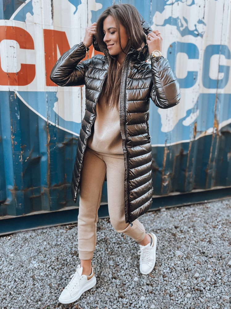 Dámský dlouhý kabát LESSI Barva kamelová DSTREET