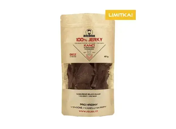 Usušil & syn 100% JERKY Kančí s medvědím česnekem 40 g