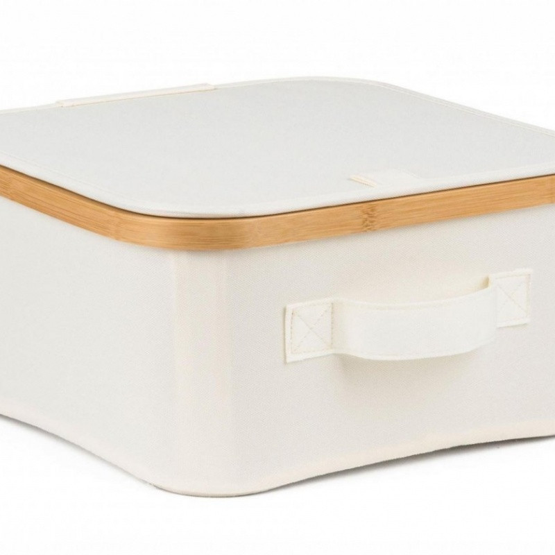 G21 Úložný box  30 x 30 x 15 cm, bambusový s víkem, béžový